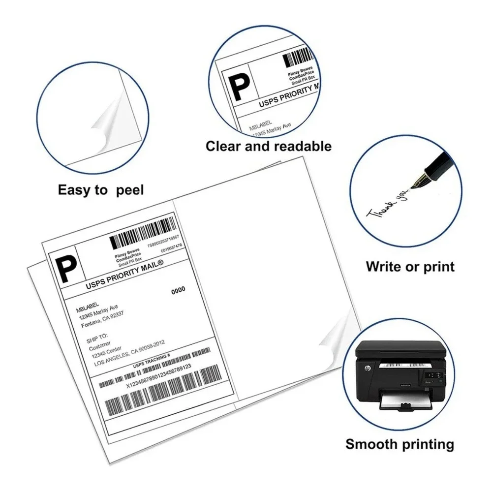 OnlineLabels OL400BK Brown Kraft Shipping Labels 8.5
